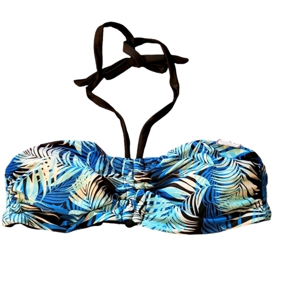 Time and Tru Other - NWT Time & Tru Bikini Top /Bandeau Swim 12/14 Tropical Print Large